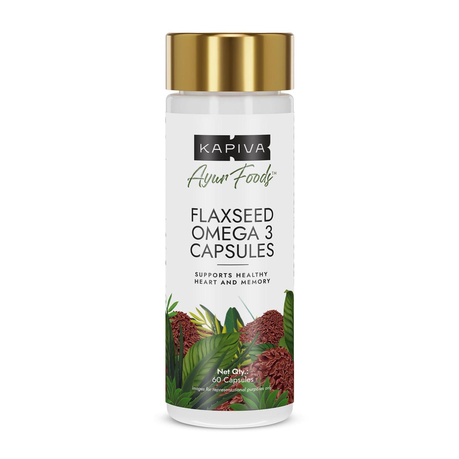 

Omega 3 from Flax Seeds (60 cap), Flaxseed Omega 3, Kapiva