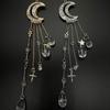 Haarnadel Haarschmuck, Stern Mond Quaste Haarspange mit Kunstkristall, Leichter Gesichtsschlankmachender Haarschmuck
