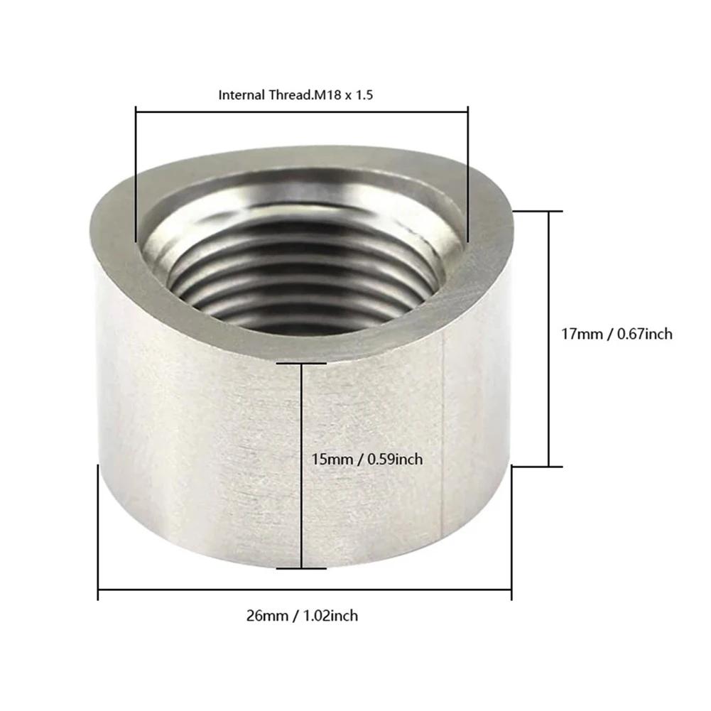 Stainless Steel Oxygen Sensor Bung Plug Nut Kit M18X1 5 Stepped Mounting Cap Wideband Nut Fitting Weld Bungs 1PC