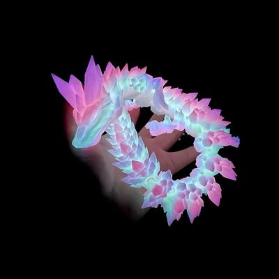 3D Baskılı Işıklı Çin Loong Esnek Eklemli Ejderha El Sanatları Süsler Ev Masaüstü Dekorasyonu Heykelcik Heykel Hediyeler