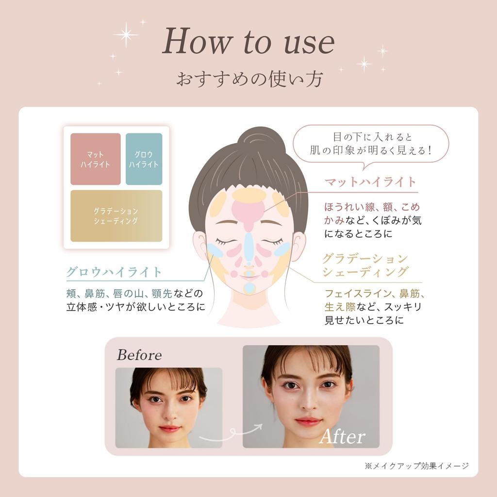 MilleFee Cheat Face Contour Palette (01 False Warm) Highlighting, Shading, Matte Highlight, Nose Shadow, 3D, Small Face, Yellow-Based