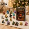 Surprise Daily Countdown Boxes Dragon Advent Calendar 2026, 24 Day Bookish Christmas with Lover Collections Mini Acrylic Dragons, Fantasy Book