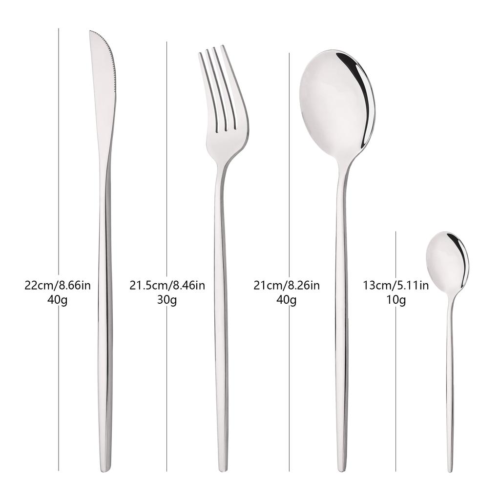 12Pcs Mirror Silver Tableware Set Stainless Steel Cutlery Western Dinner Knife Fork Spoon Dinnerware Teaspoons Kitchen
