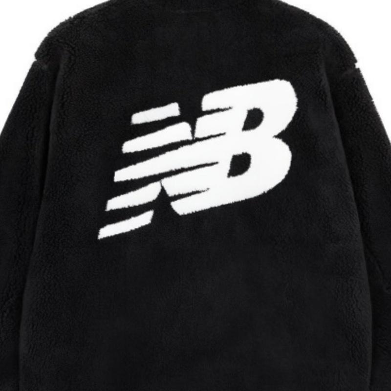 New Balance Logo Warm Winter Jacket Black (Unisex) Velvet Jackets MDD4N011 BK