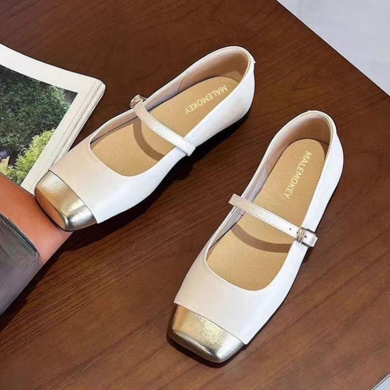 

Low-cut Flat-bottomed Shoes - Spring/Summer New Style - Retro Baby Shoes - Women s Shoes 40 бежевий