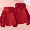 Reißverschluss Stil Kinder Kapuzenpullover Strickjacke Mantel Junge Mädchen Rot Rosa Oberteile Kind 3-12 Jahre Schwarz Freizeit Kleinkind Sweatshirt Kleidung
