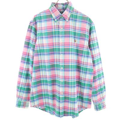 Check Pattern Long Sleeve Button Down Shirt M Multi Men's Used