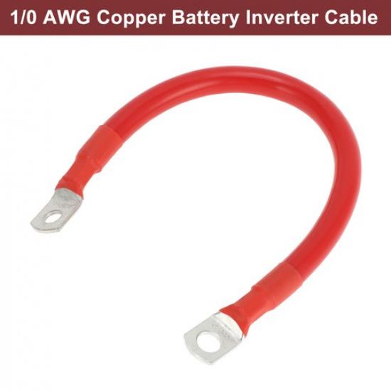 

1 Pc 10 AWG Gauge 1FT Tinned Copper Battery Inverter Cable 38 516 Lug Red