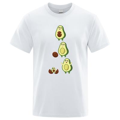 Cartoon süße Avocado lustige Mann Kleidung lose T-Shirts atmungsaktiv Street Tops Muster Baumwolle Sportswear Sommer T-Shirt