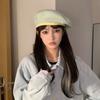 Solid Color Double-sided Beret Plaid Octagonal Caps Fashion Women Beanie Hat  Girls