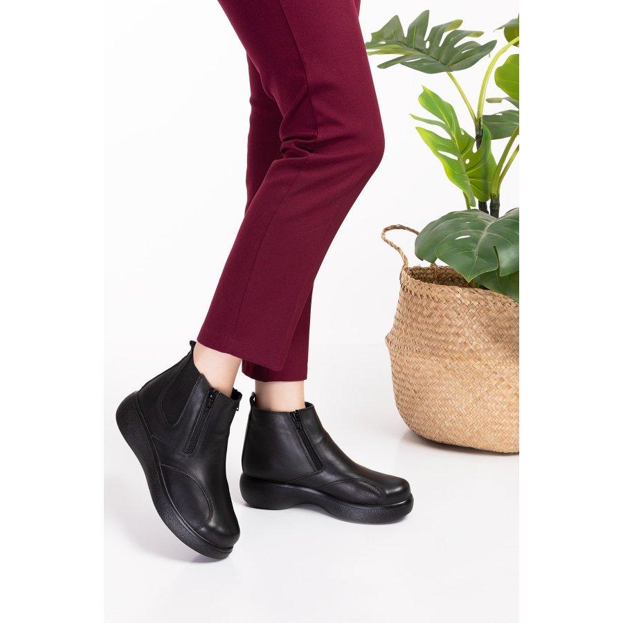 Spezielle Komfortstiefel aus echtem Leder mit anatomischer Knochenvorwölbung für Damen