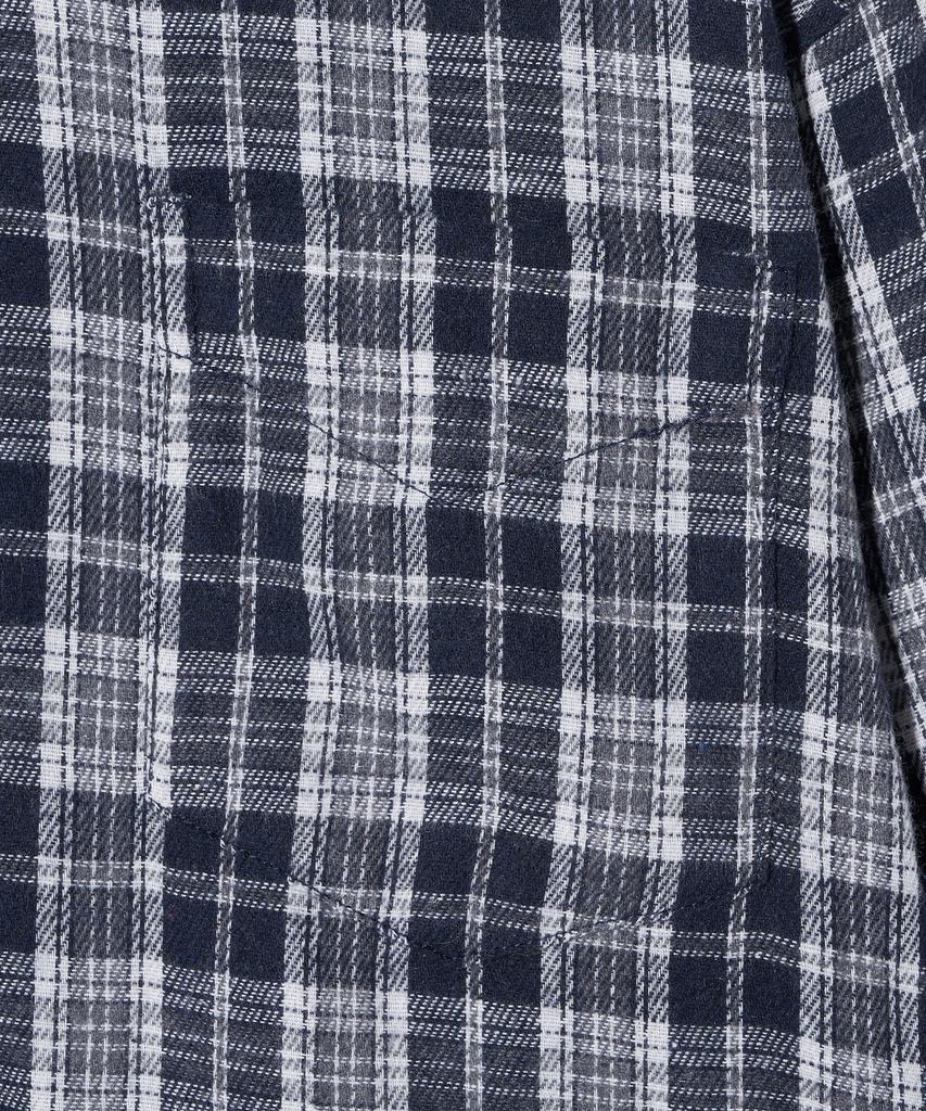 VIVABROWN 85-Viva090 Sand Crop Long Sleeve Check Shirt Navy