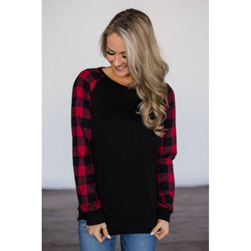 Striped Blouse Womens Plaid Long Sleeve Ladies Top T Shirt Loose Tops Casual