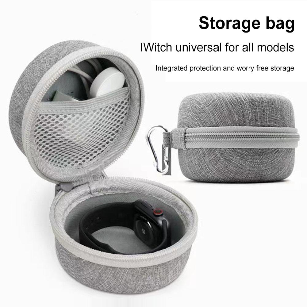 EVA Hard Shell Zippered Single Watch Travel Case Portable Storage Organizer Shock-Resistant Waterproof Smartwatch Container Box