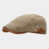 New Spring Summer Outdoor Cotton Beret Solid Color Denim Stylish Flat Visor Hat Casual Adjustable Unisex Vintage Newsboy Caps
