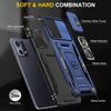 For Oppo Reno7 4G Armor Series Drop-proof PC+TPU Cover Kickstand Phone Case with Slide Lens Lid