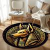 Chic Round Mandala Multicolor Area Rug, Non-Slip Floor Mat for Kitchen