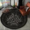 Viking Valknut Yggdrasil Hayat Ağacı Yuvarlak Alan Kilim, Oturma Odası Yatak Odası Kanepe Oyun Odası Dekor için Halı Halı, kaymaz Zemin Mat