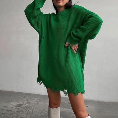Herbst Winter Vintage Lose Langarm Top Einfarbig Pullover Strickwaren Oansatz Pullover