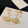 Sweet Cool Wind Planet Moon Earrings Earrings Long Zircon Stud Earrings Galaxy Niche Mosquito Coil Disc Earrings