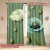 Set Of 2 Flat Printing Curtains Without Rod Floral Spring Design New Year Holiday Digital Versatile Curtain Polyester