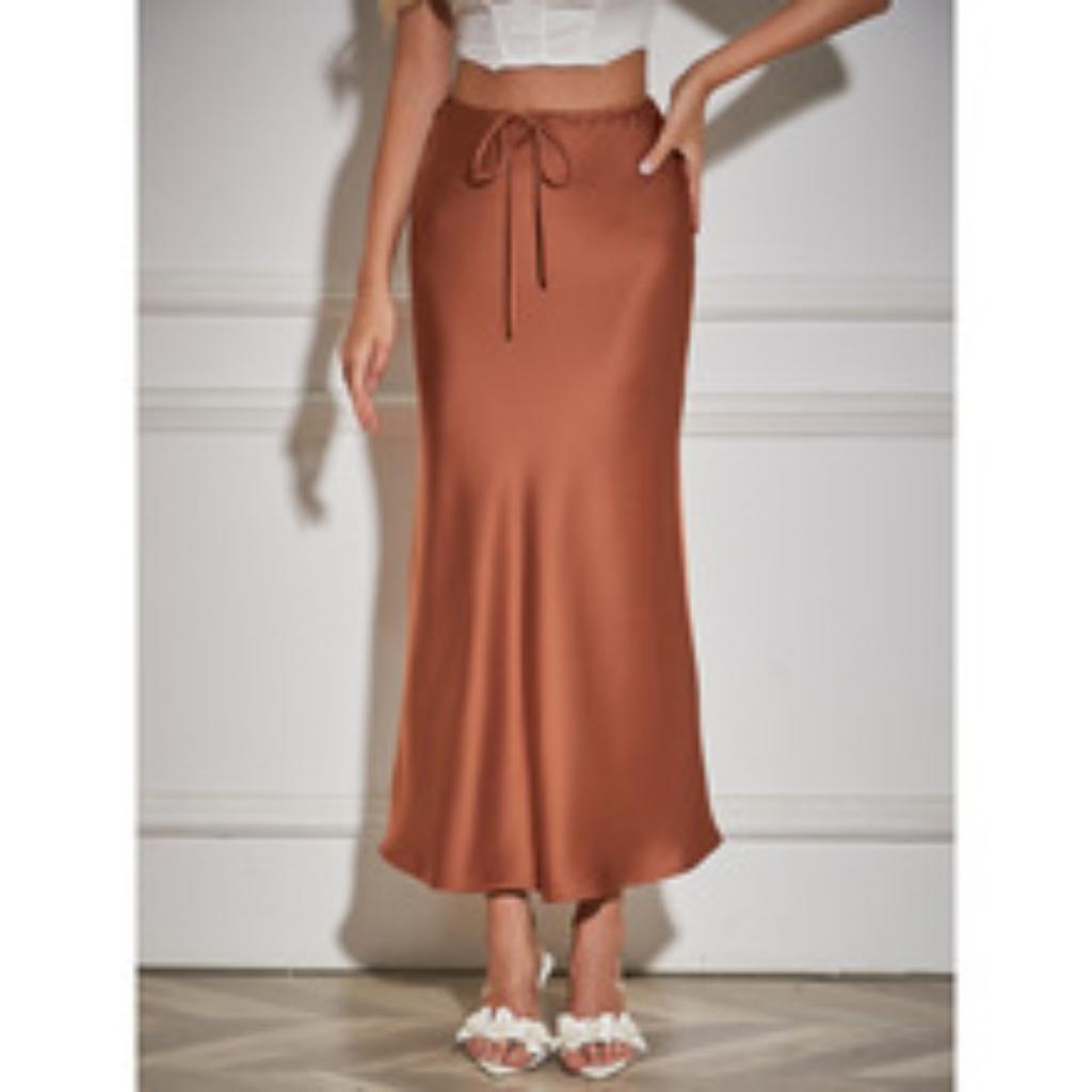 Spring Summer Women's Solid Color Casual Wide Leg Drawstring Elastic Waist Sweatpants