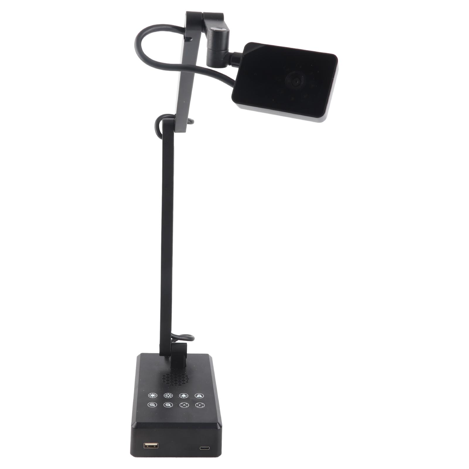 

4K USB Документ-камера Вращение на 360 градусов с USB ПК-интерфейсом Расширяемая база 3-уровневая светодиодная подсветка