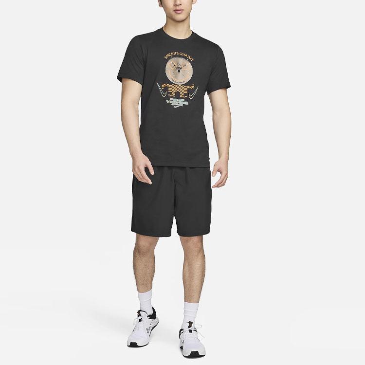 Nike T Shirts Men's Black Crew Neck Moderate Straight Fit FV8377-010
