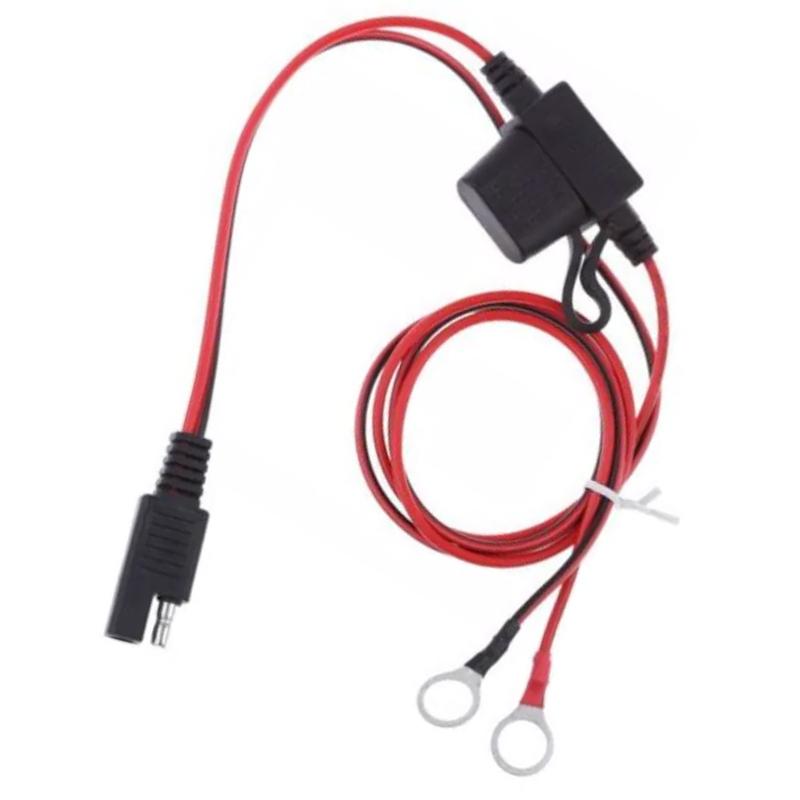 14AWG SAE to O Ring Cord Adapter Motorcycle Battery Charging Cable Connector Harness 12V New High Quality