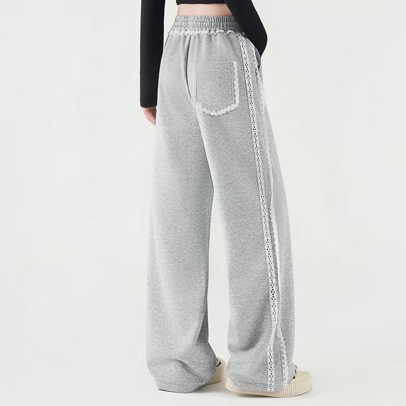 Women's Lace Patchwork Wide-Leg Casual Pants