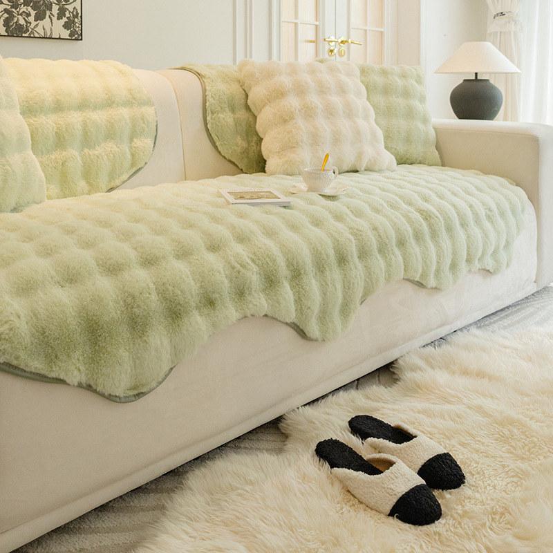 Thick Faux Rabbit Fur Sofa Covers, Luxury Couch Cover, Ultra-soft, Warm, Non-slip, Armchair, Furniture Slipcover, 2, 3 Seaters