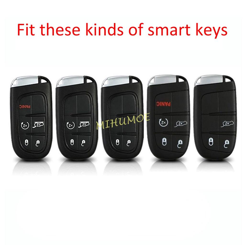 Car Key Chain Ring Fob Case Cover For Jeep Grand Cherokee Renegade Compass Dodge Charger Challenger Durango Journey Fiat