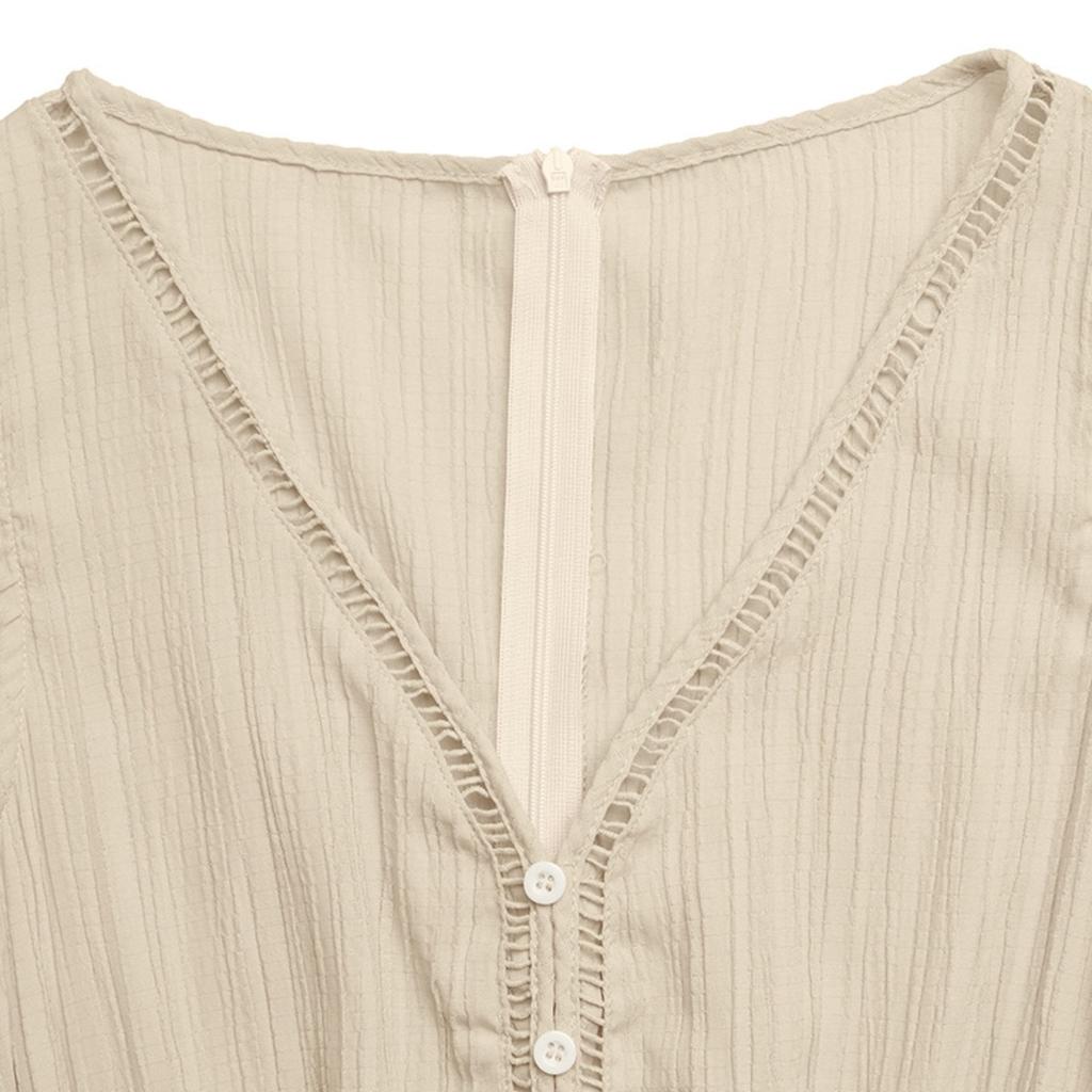 New European American Style Textured Strappy Casual Vacation Jumpsuit Long Pants