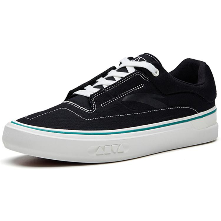 New Anta Ao Li MD Anti Slip And Wear Resistant Lightweight Low Top Skateboard Shoes Men's Black White 112238013-7