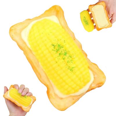 Simulated Corn Tart Squeeze Toy Stress Relief Slow Rising Toasted Bread Corn Sensory Toy Decompression Stress Ball Food Pinch Fidget Toy