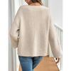 Women's Fashion Casual Fall Winter Solid Color Print Long Sleeve O-Neck Sweaters