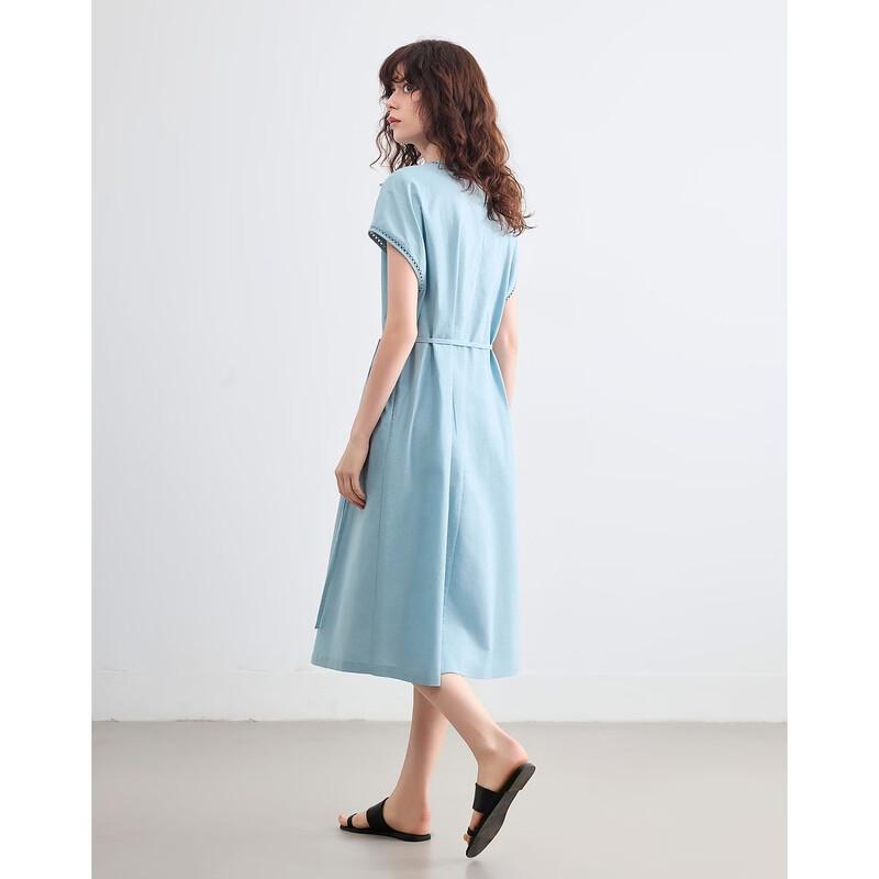 

Demana Women s Summer Linen Blend Lace Midi Dress XL