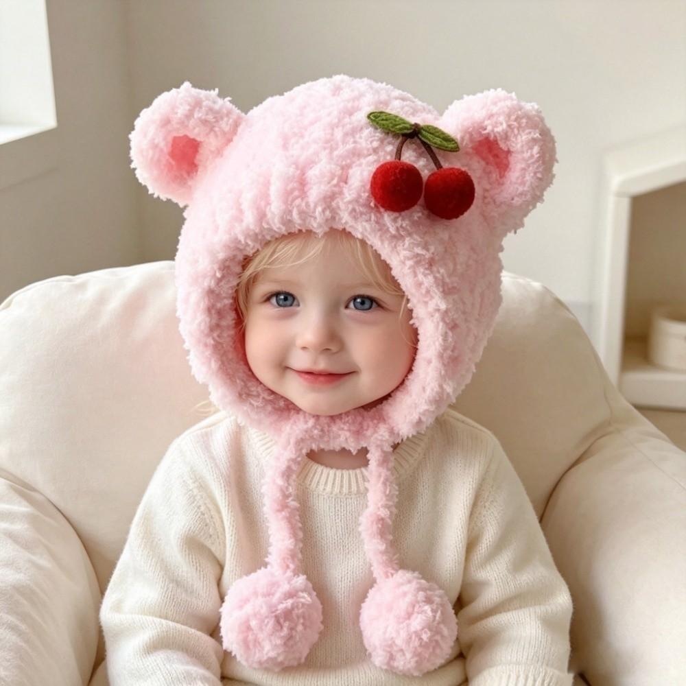 Thermal Insulation Earflap Hat Thickened Fleece Warm Winter Hat For Infant Girls