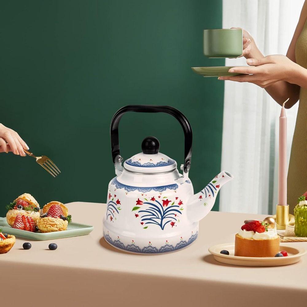 Fierbător de ceai emailat în stil european