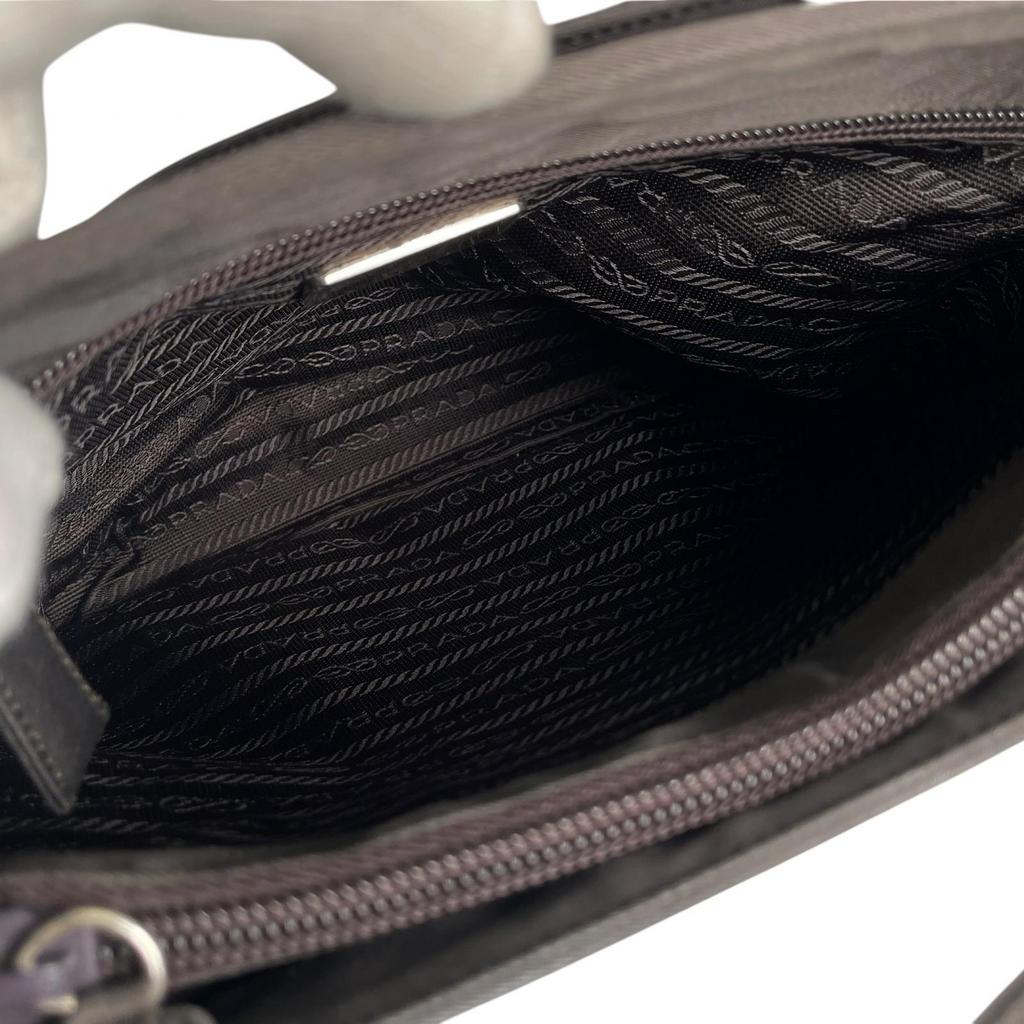 PRADA Triangular logo B6243 Handbag gray Women used