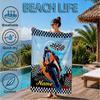 Asciugamano da Spiaggia Personalizzato con Nome e Veicolo Fuoristrada/Pompieri, in Microfibra, Leggero e Asciugatura Rapida, per Viaggi Estivi, Regalo per Piscina