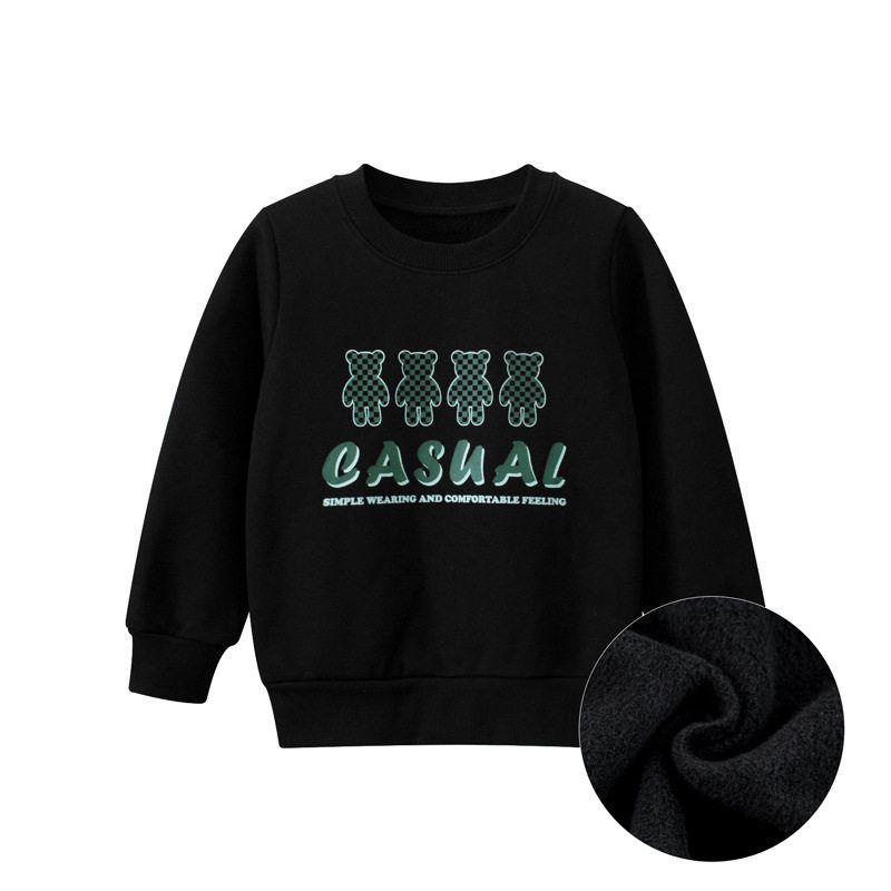 Little Bear Kids Fleece-Lined Sweater for Boys Black 100
