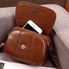 Premium Retro Oil Leather Square Bag Casual Versatile Shoulder Bag Fashionable Simple Commuter Women's Bag Messenger Mobile Phone Bag
