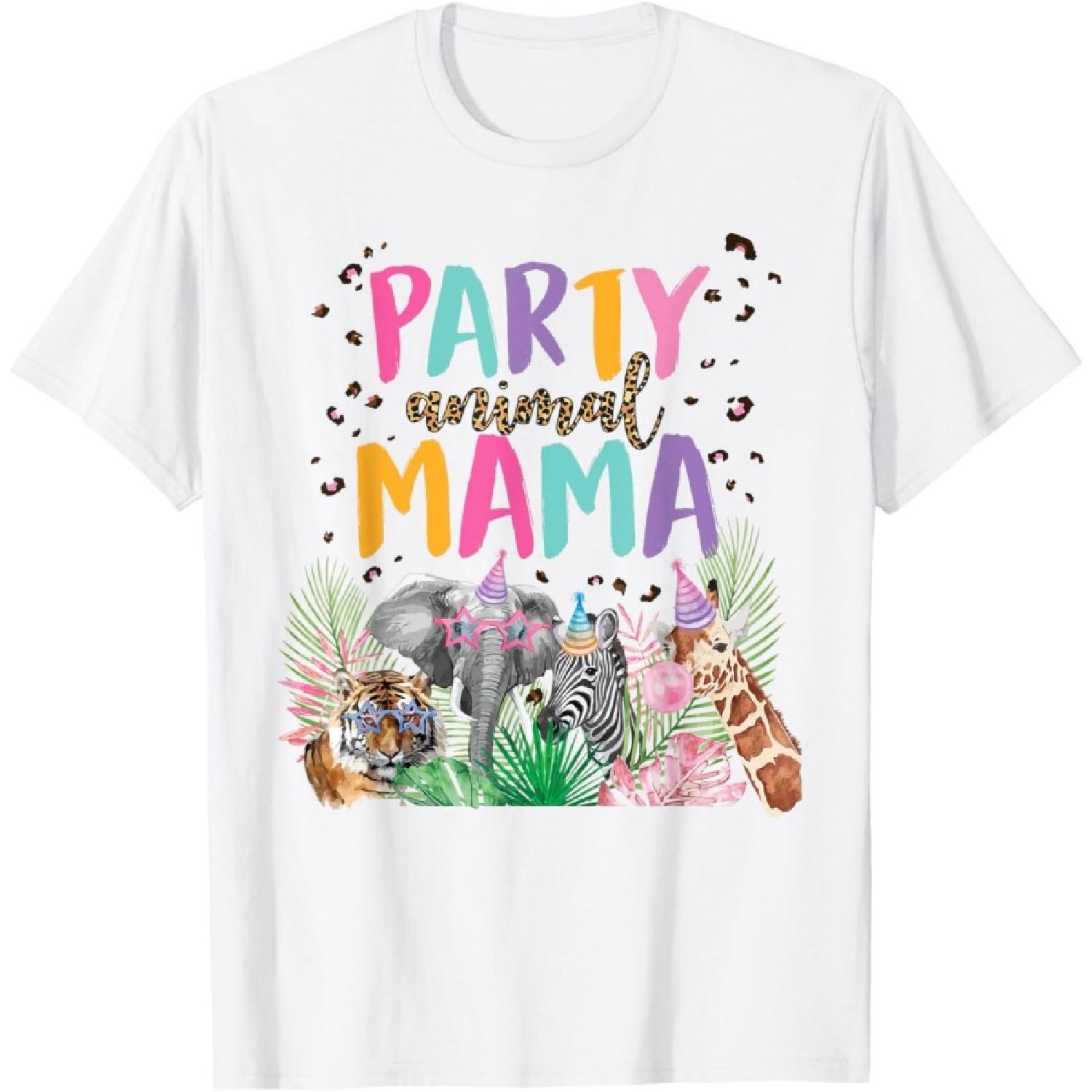 

Mama Of The Birthday Boy Girl Zoo Theme Animal Party T-Shirt XXXXXL білий