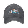 Alice In Wonderland Floral Alice Sun Baseball Cap  Unisex Women  Hip Hop Hats Summer Casual Hiking Fishing Sun-Proof Baseball Caps