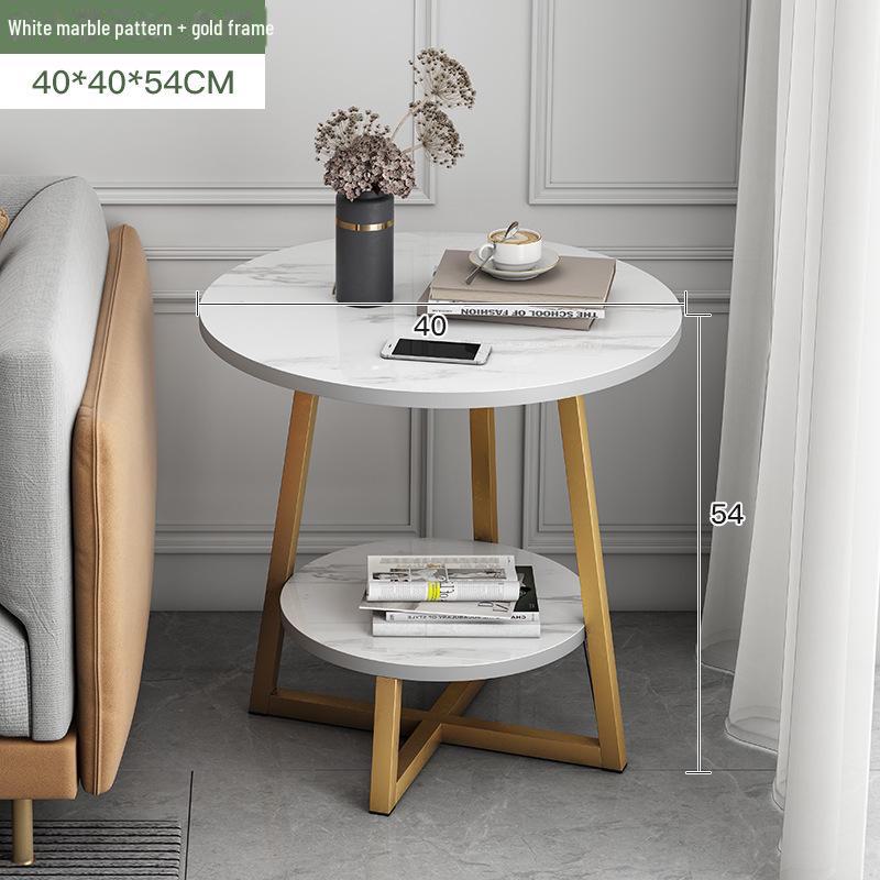 Modern Round Coffee Table: Elegant Small Side Table for Living Room or Balcony