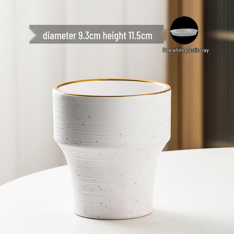 Nordic High-Leg Ceramic Orchid Pot: Durable, Artistic for Home or Balcony Use