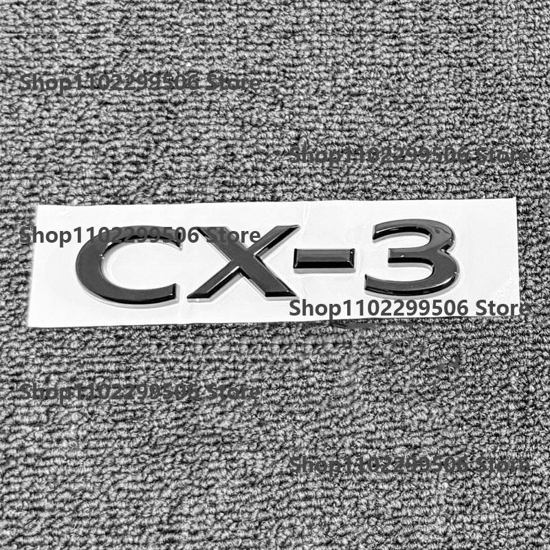 AAEU1 For Mazda CX-3 MX-30 Front Grille Emblem Rear Trunk Badge Glossy Black ABS Logo Car Exterior Sticker Decal Accessories