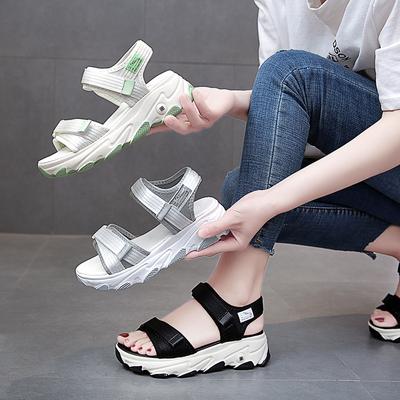 Sports Sandals Women's Soil Super Fire Thick Bottom All-match Platform Shoes Heightening Sandals Lightweight Non-slip High and Low Sandals