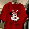 Tricou Bumbac Vintage Desen Animat Mickey Minnie Pereche Vară Mânecă Scurtă Tricou Topuri Casual Femei Bărbați Uzură Zilnică Topuri Drăguțe Disney